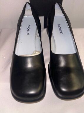 Dockers Black Women's Square-Toe Slip-On Flats with Cushioned Insole